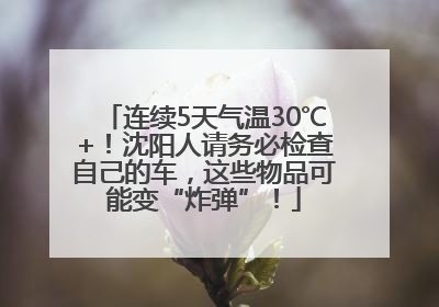 连续5天气温30℃+！沈阳人请务必检查自己的车，这些物品可能变“炸弹”！