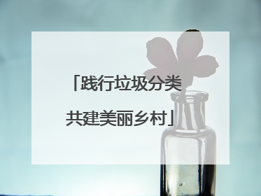 践行垃圾分类 共建美丽乡村
