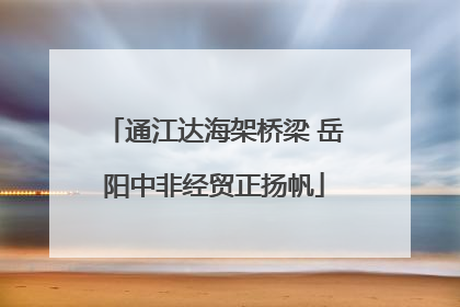 通江达海架桥梁 岳阳中非经贸正扬帆