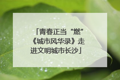 青春正当“燃”《城市风华录》走进文明城市长沙