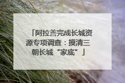 阿拉善完成长城资源专项调查：摸清三朝长城“家底”