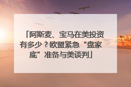 阿斯麦、宝马在美投资有多少？欧盟紧急“盘家底”准备与美谈判