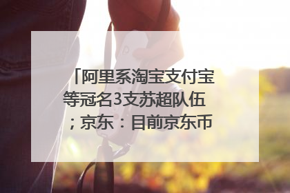 阿里系淘宝支付宝等冠名3支苏超队伍；京东：目前京东币链科技并没有开始发行稳定币｜早资道