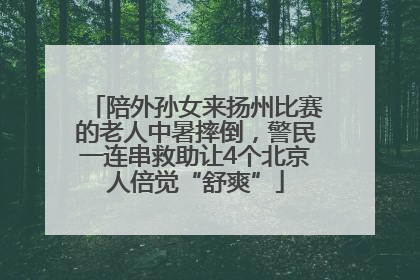 陪外孙女来扬州比赛的老人中暑摔倒，警民一连串救助让4个北京人倍觉“舒爽”