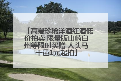 高端珍稀洋酒红酒低价拍卖 限量版山崎白州等限时买赠 人头马干邑1元起拍