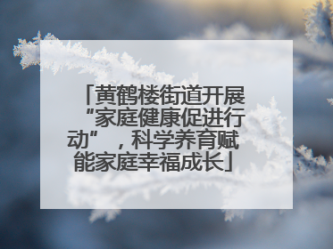 黄鹤楼街道开展“家庭健康促进行动”，科学养育赋能家庭幸福成长