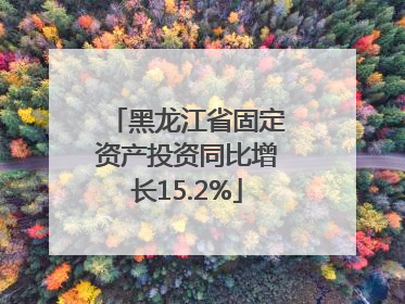黑龙江省固定资产投资同比增长15.2%