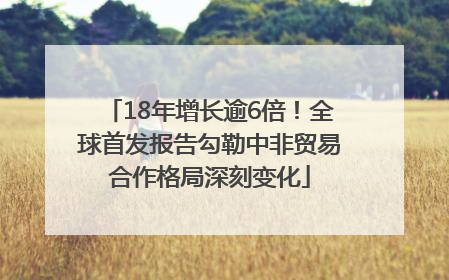18年增长逾6倍！全球首发报告勾勒中非贸易合作格局深刻变化